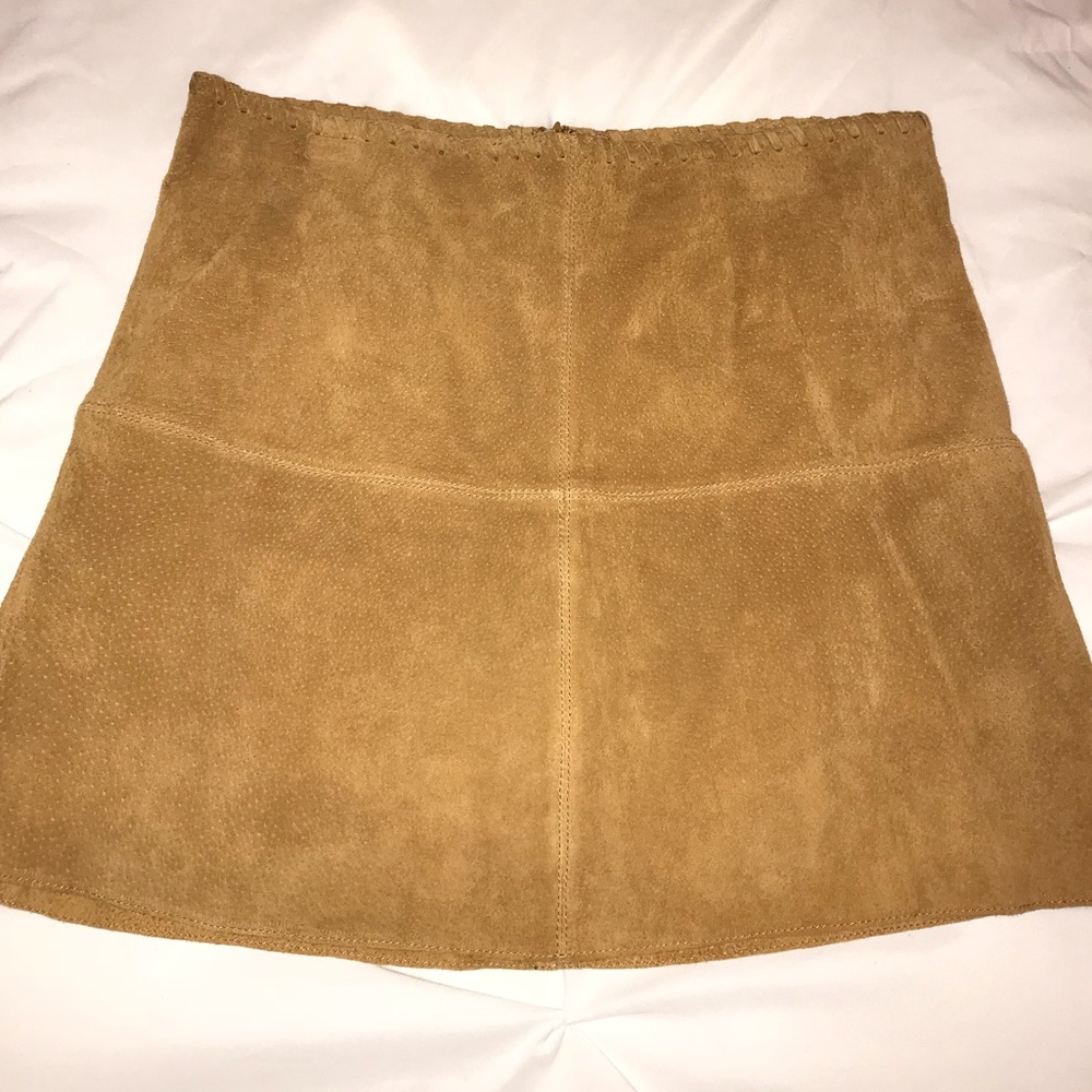 Suede Camel Skirt